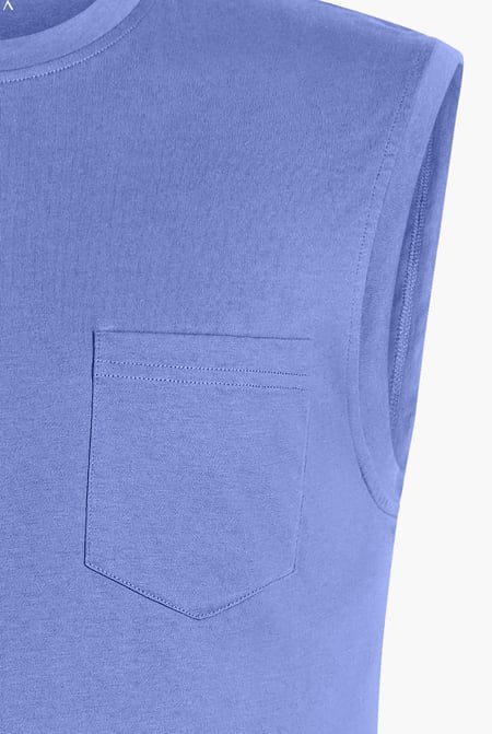 Mens Blue Muscle Tank Top Vest