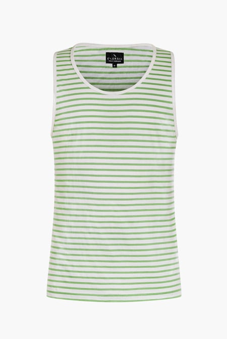 Mens Green Striped Tank Top