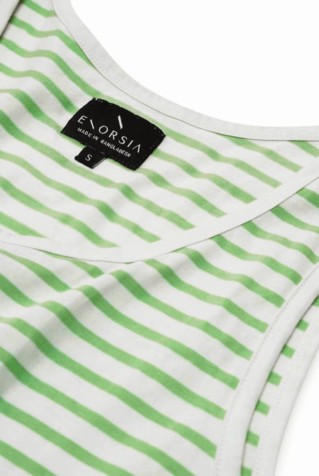 Mens Green Striped Tank Top