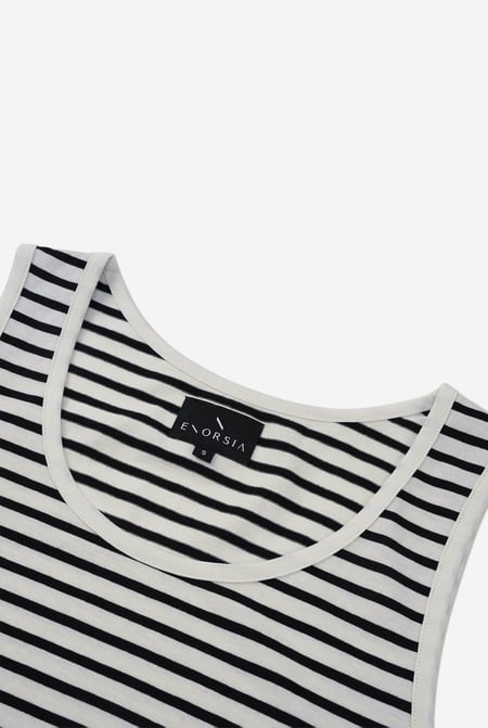 Mens White Striped Tank Top