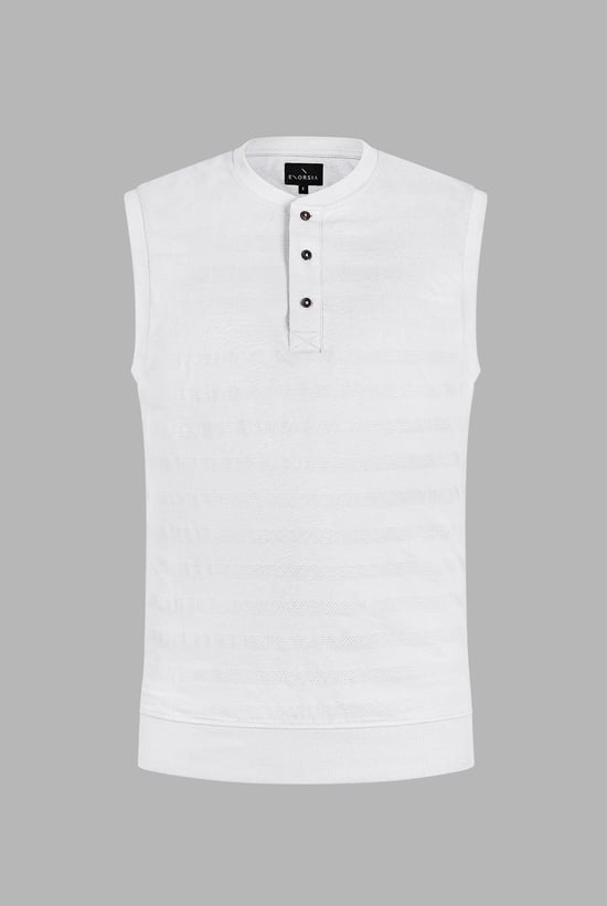 Sleeveless Henley Vest Top