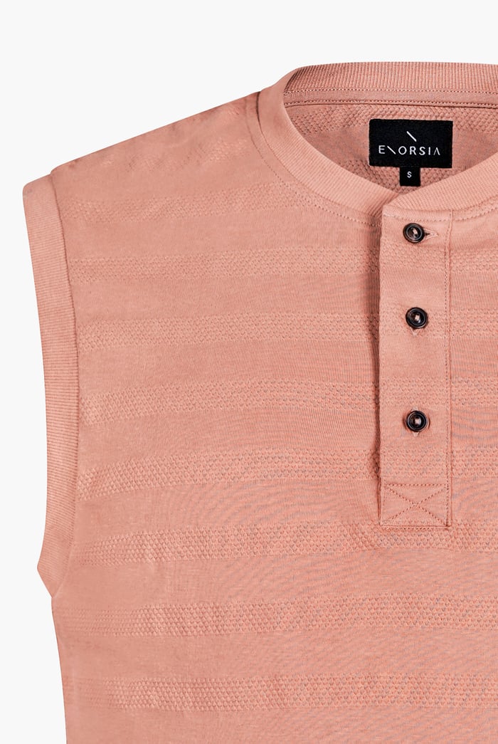 Sleeveless Henley Vest Top