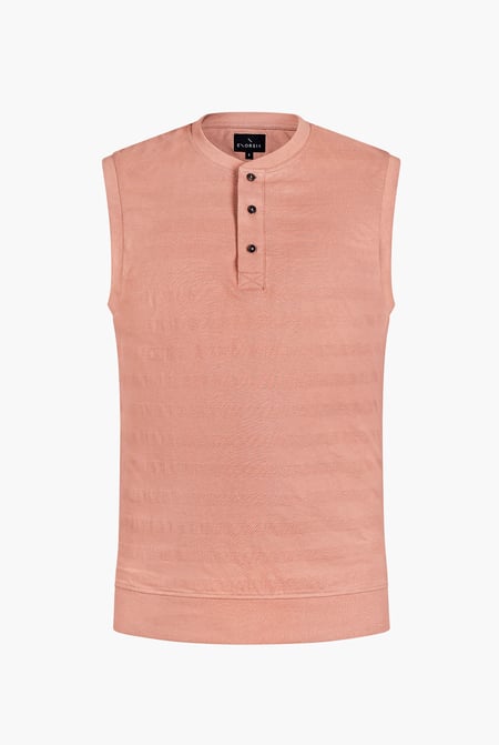 White Sleeveless Henley Vest Top