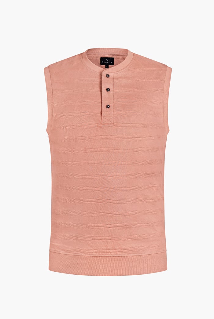 Sleeveless Henley Vest Top
