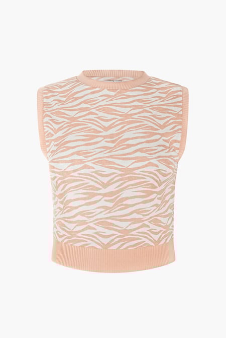 Nude Zebra Printed Top
