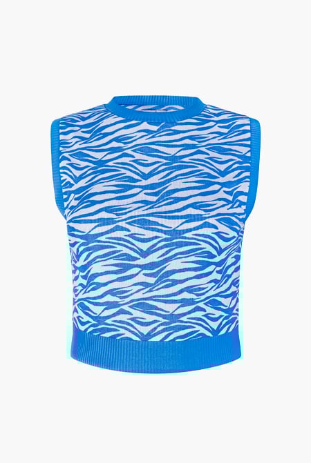 Nude Zebra Printed Top