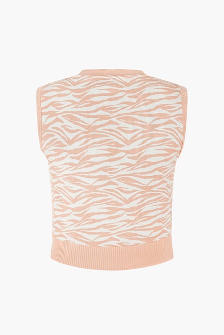 Nude Zebra Printed Top