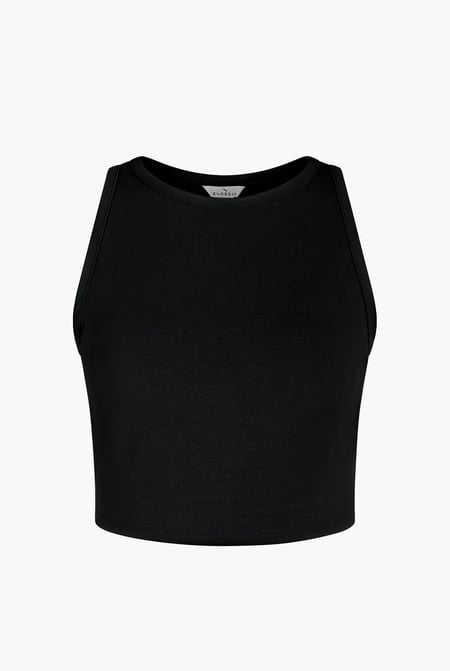 Black Super Soft Cropped Tank Top
