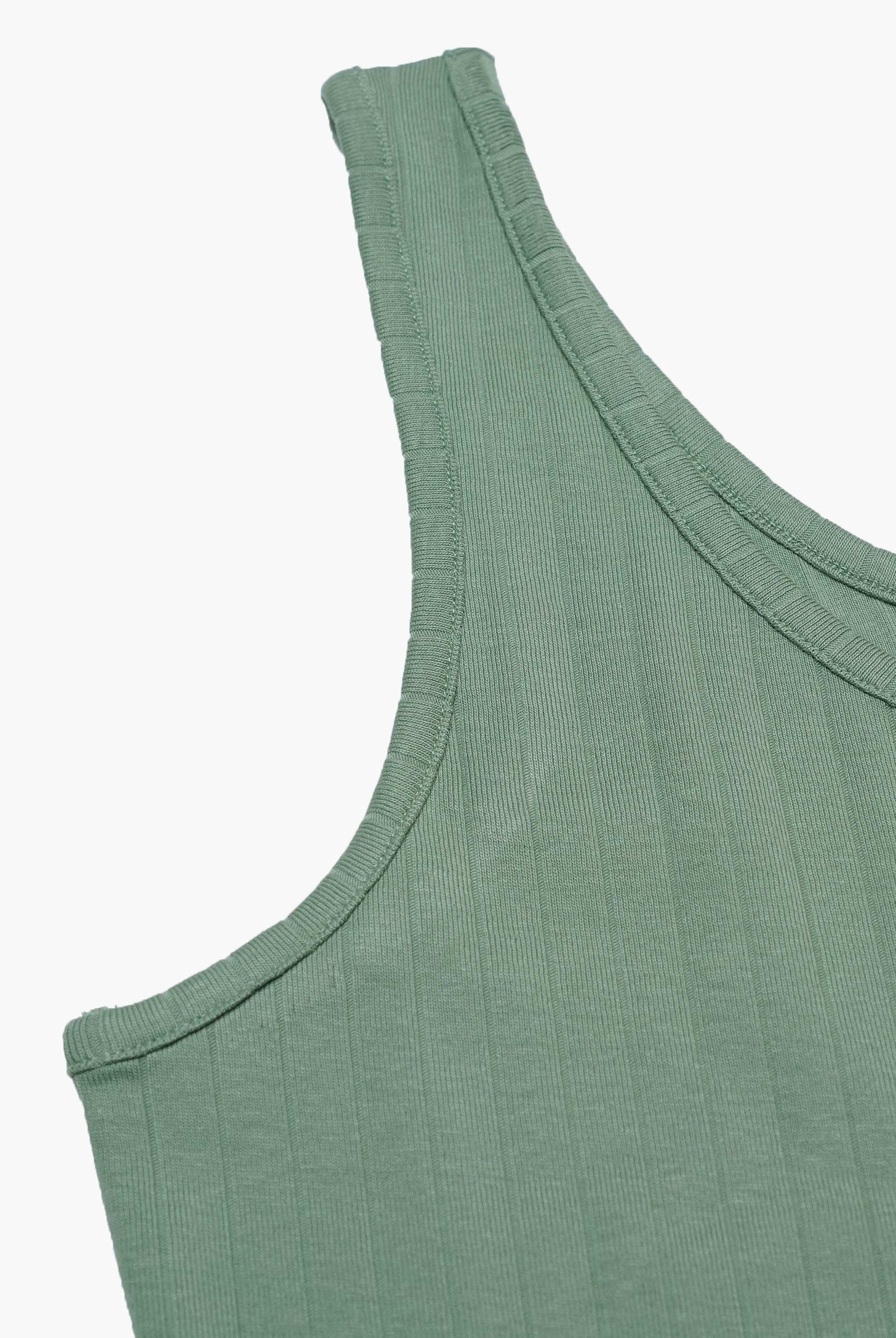 Ribbed Front Button Tank Top