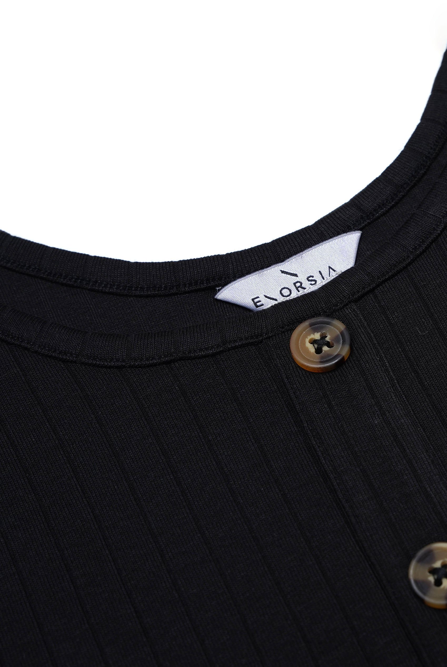 Ribbed Front Button Tank Top