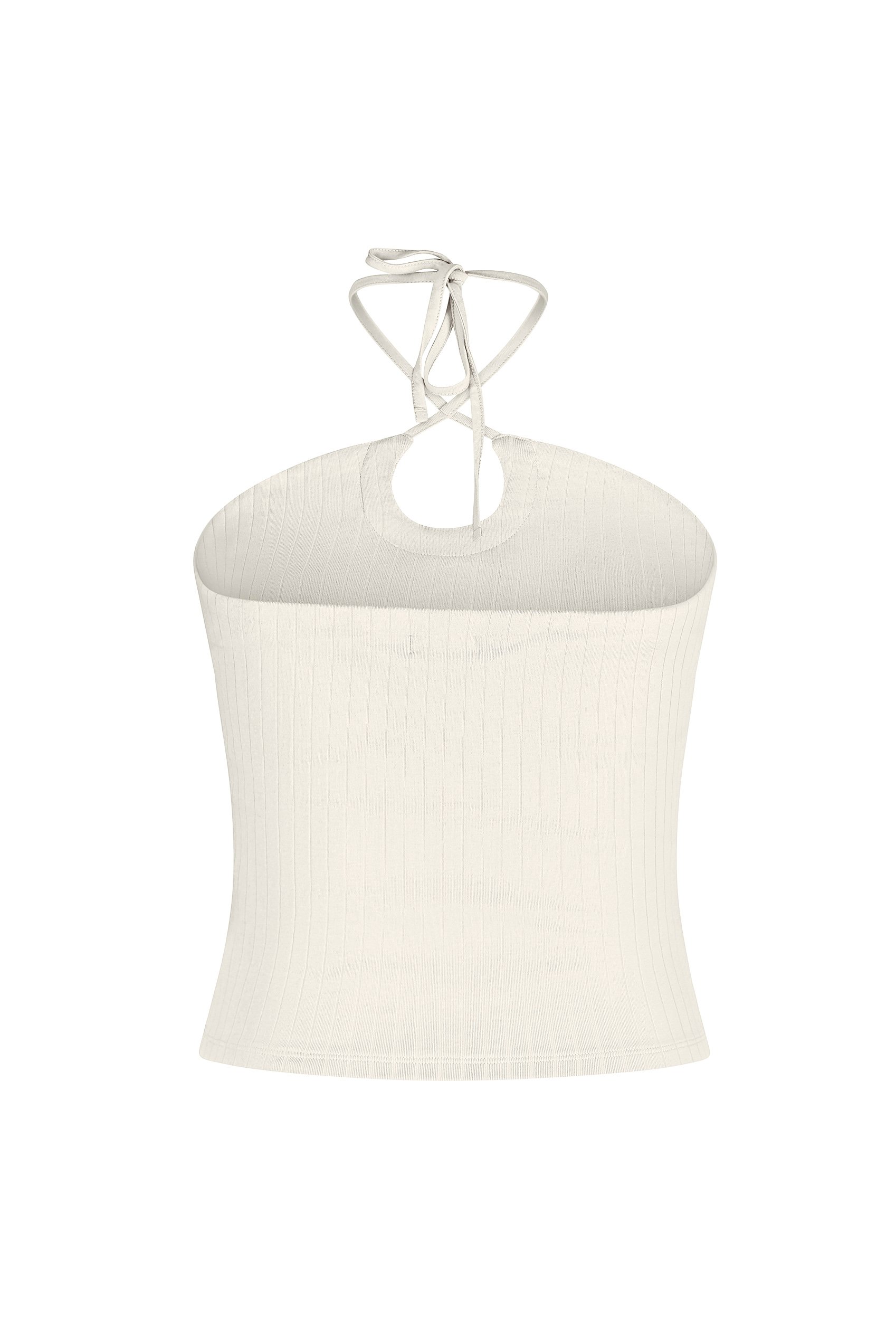 Halter Neck Ribbed Cami Vest Top