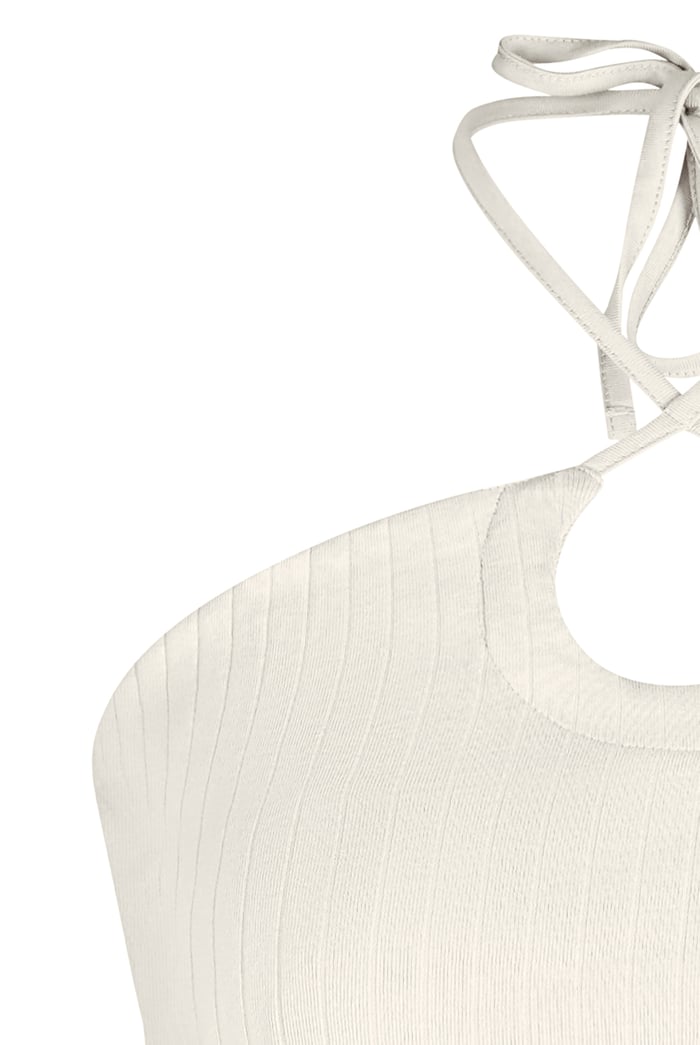 Halter Neck Ribbed Cami Vest Top