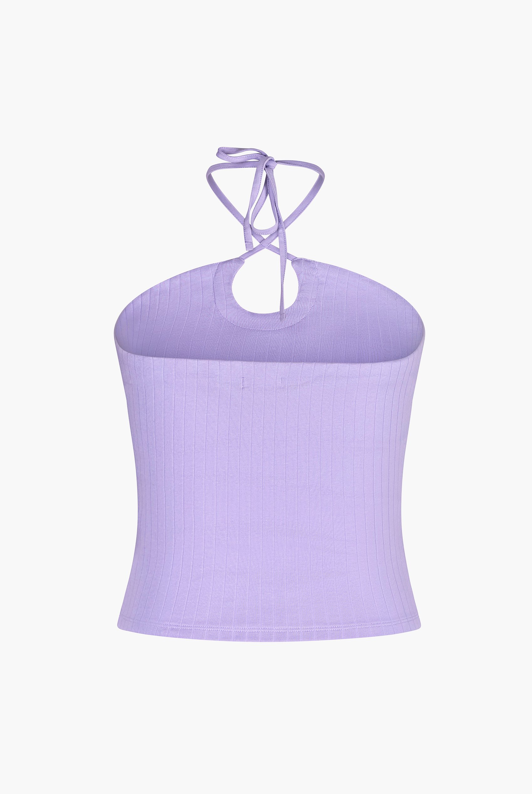 Halter Neck Ribbed Cami Vest Top