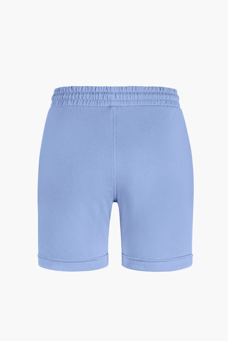 Womens Blue Roll Up Pull-on Shorts
