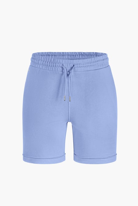 Womens Blue Roll Up Pull-on Shorts