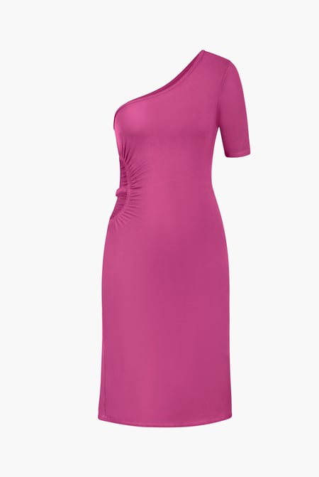 Black Asymmetric Neck Line Dress
