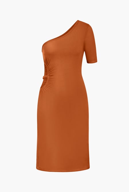 Black Asymmetric Neck Line Dress