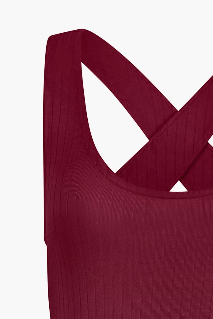 Criss-Cross Back Ribbed Bodysuit