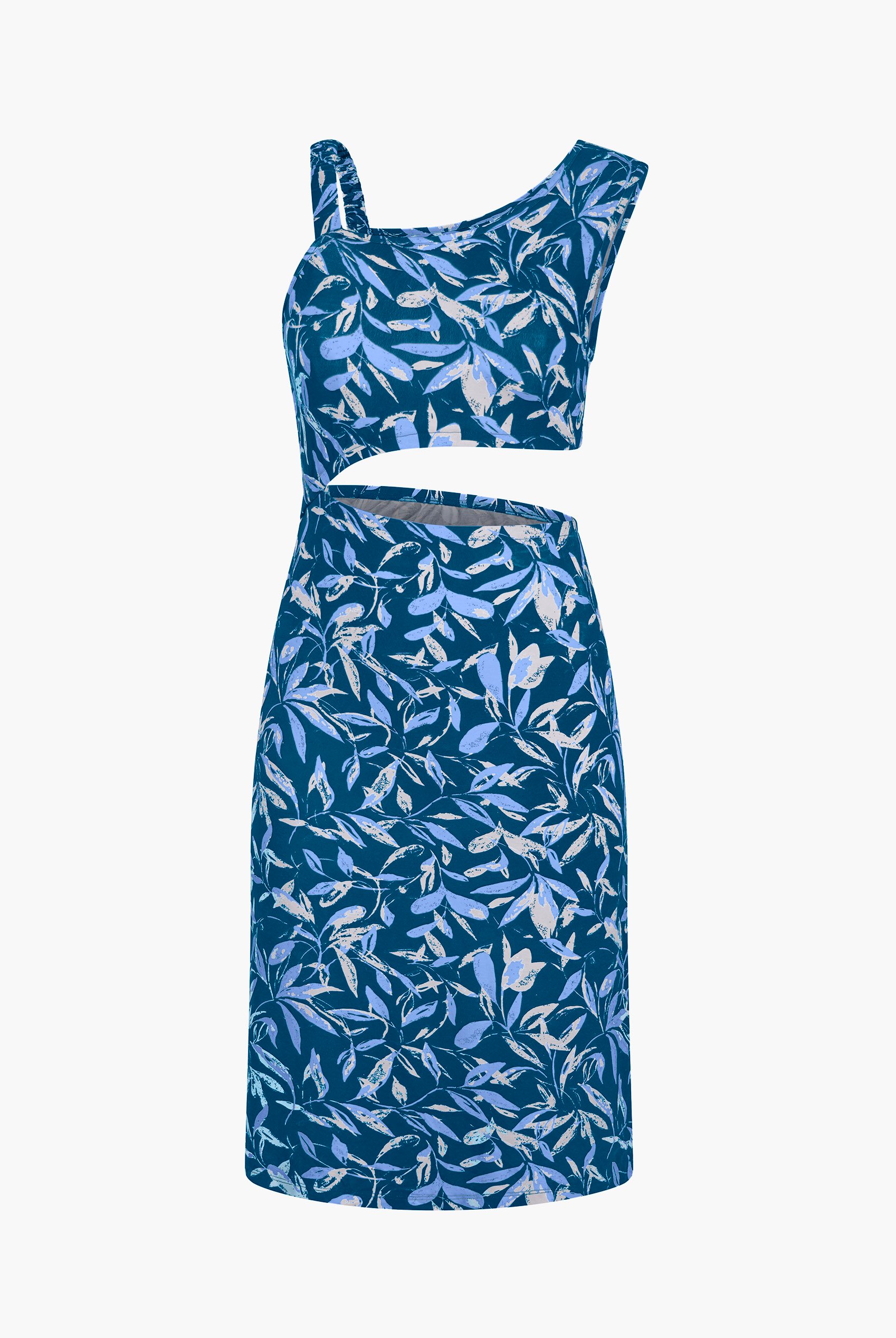 Women's Printed Midi Dress with Cut-Out Detail