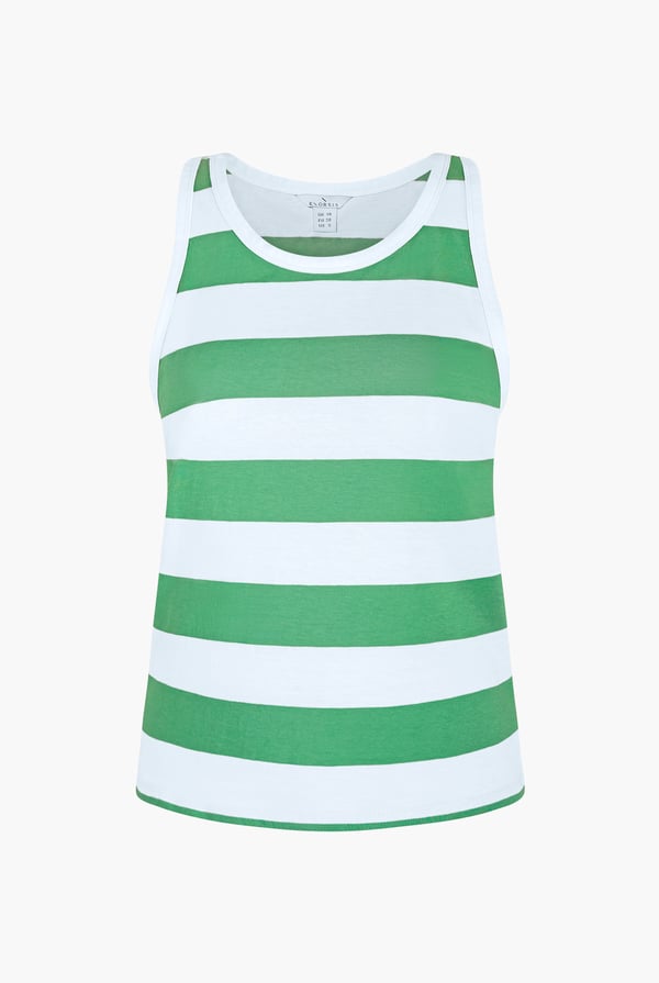 Green Essential Stripe Tank Top