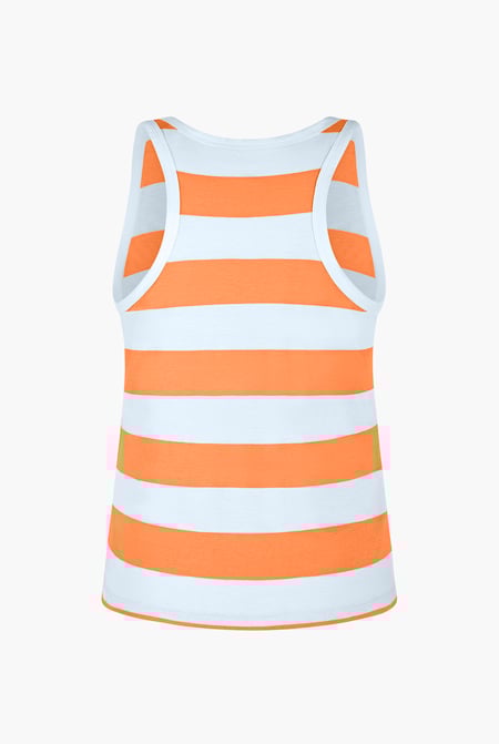 Orange Essential Stripe Tank Top
