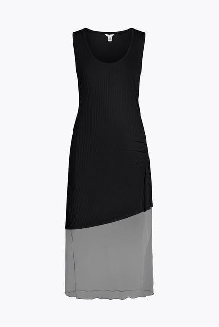 Purple Chic Slim-Fit Dress with Mesh Detail