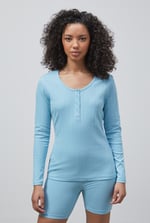 Ribbed Cycling Shorts & LS T-Shirt  Set