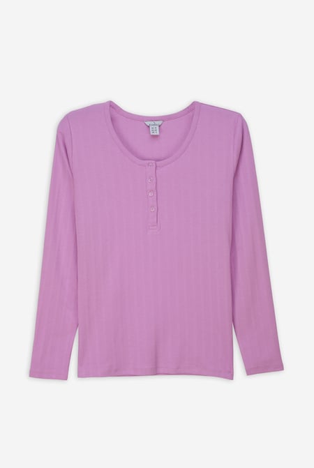 Pink Ribbed Cycling Shorts & LS T-Shirt  Set