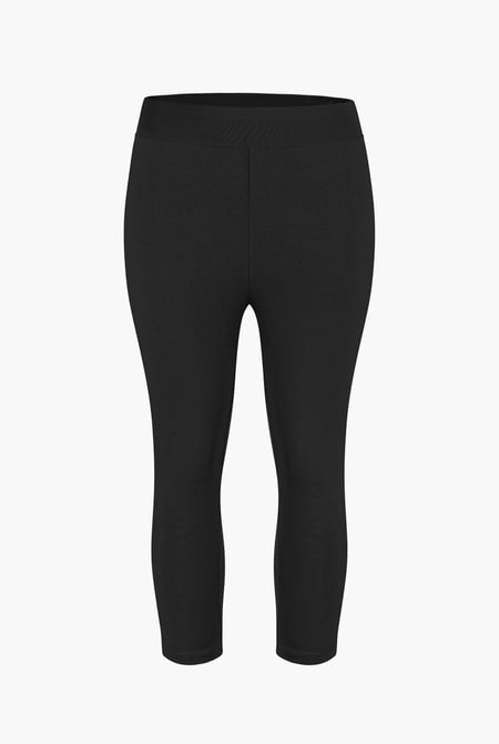 Black Stretchy Cropped Leggings