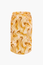 Womens Ruched Warp Midi Skirt