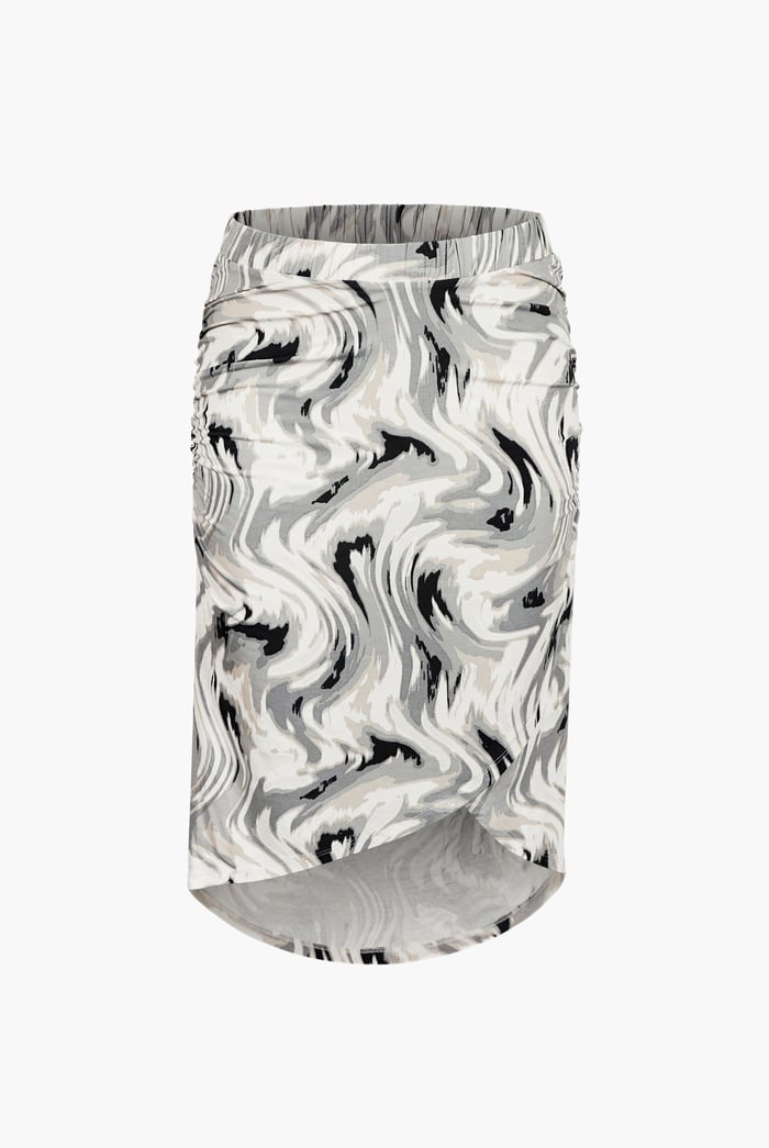 Womens Ruched Warp Midi Skirt