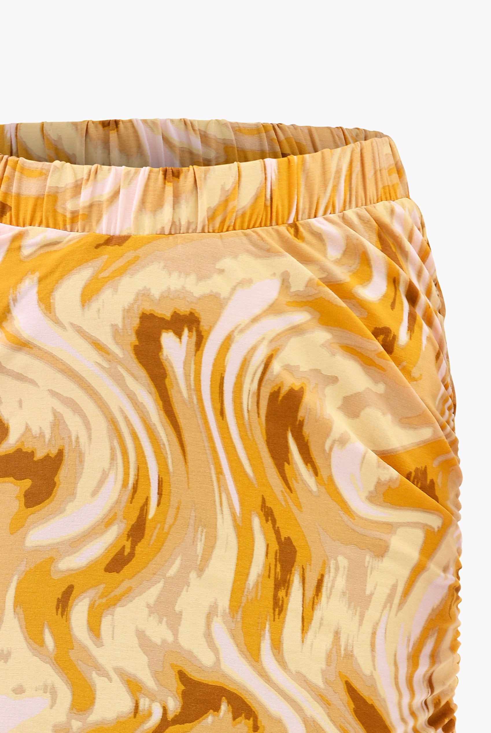 Womens Ruched Warp Midi Skirt