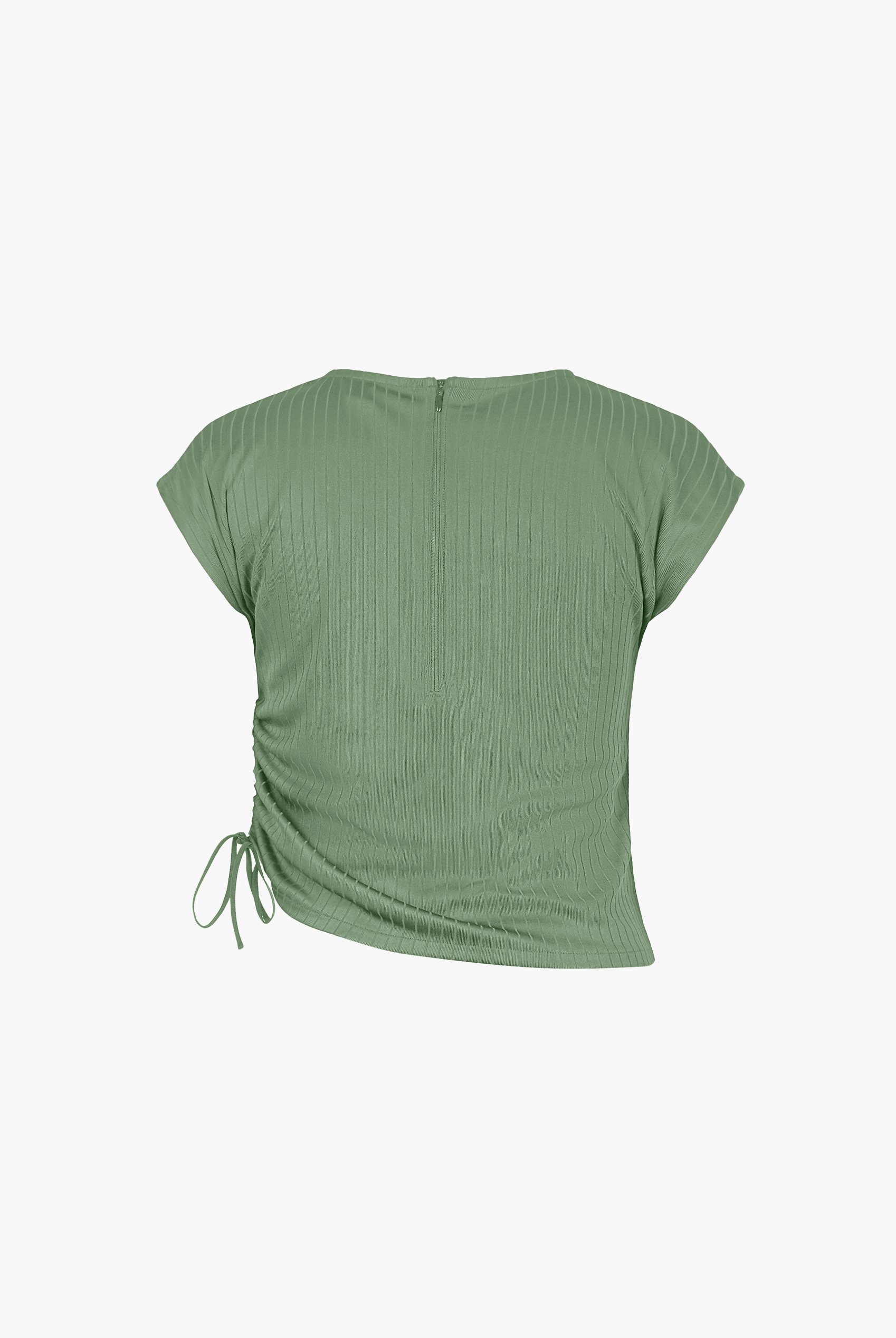 Ruched Drawstring Top & Skirt Set