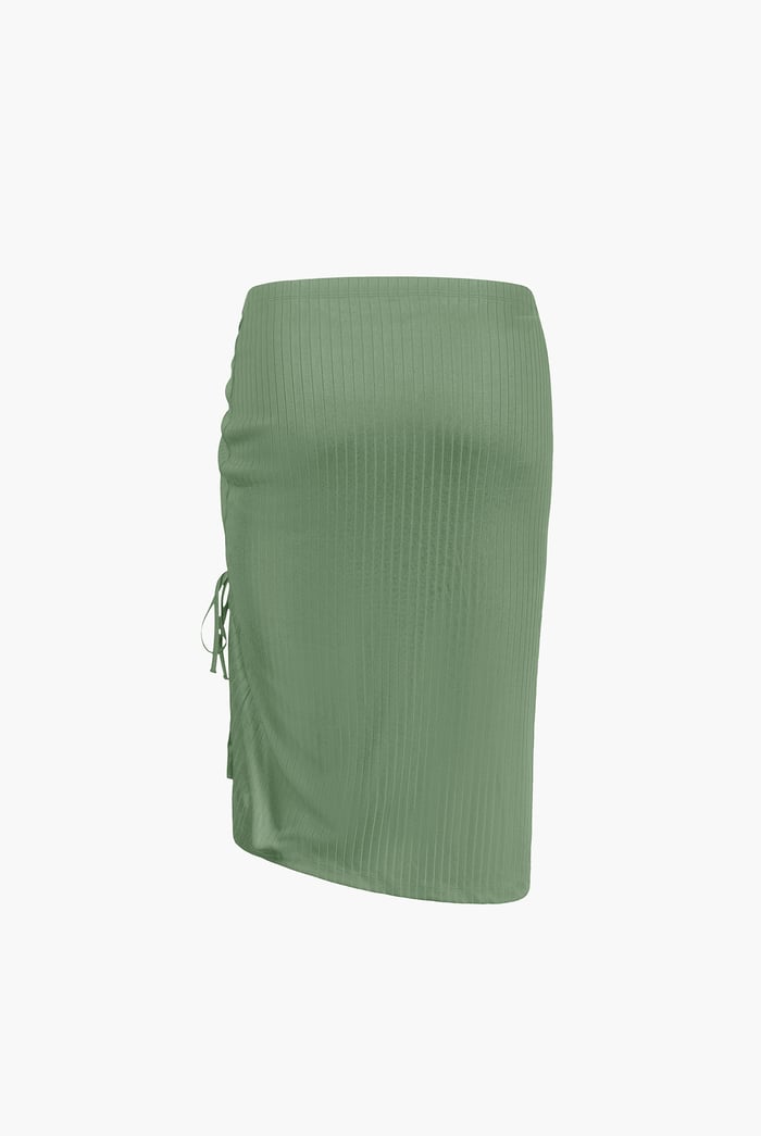 Ruched Drawstring Top & Skirt Set
