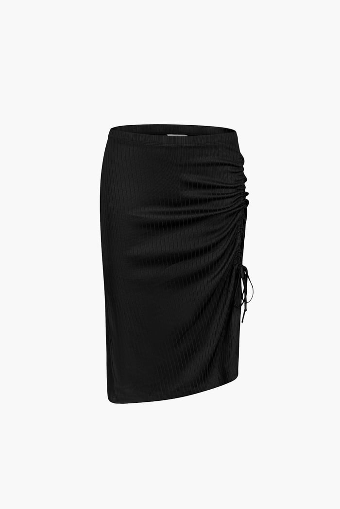 Ruched Drawstring Top & Skirt Set