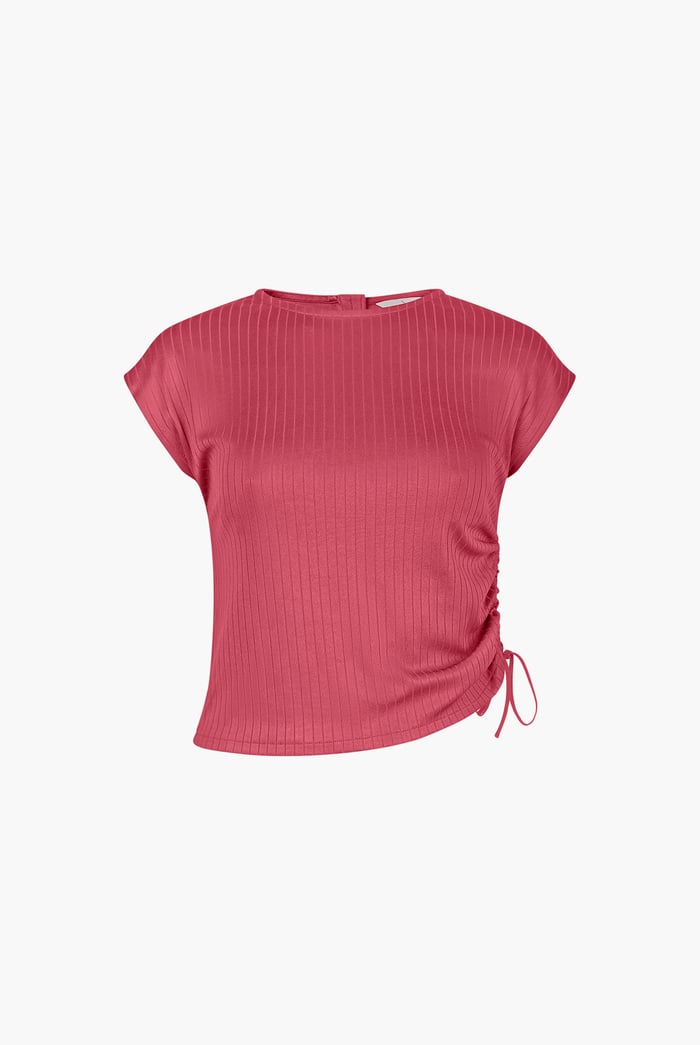 Ruched Drawstring Top & Skirt Set