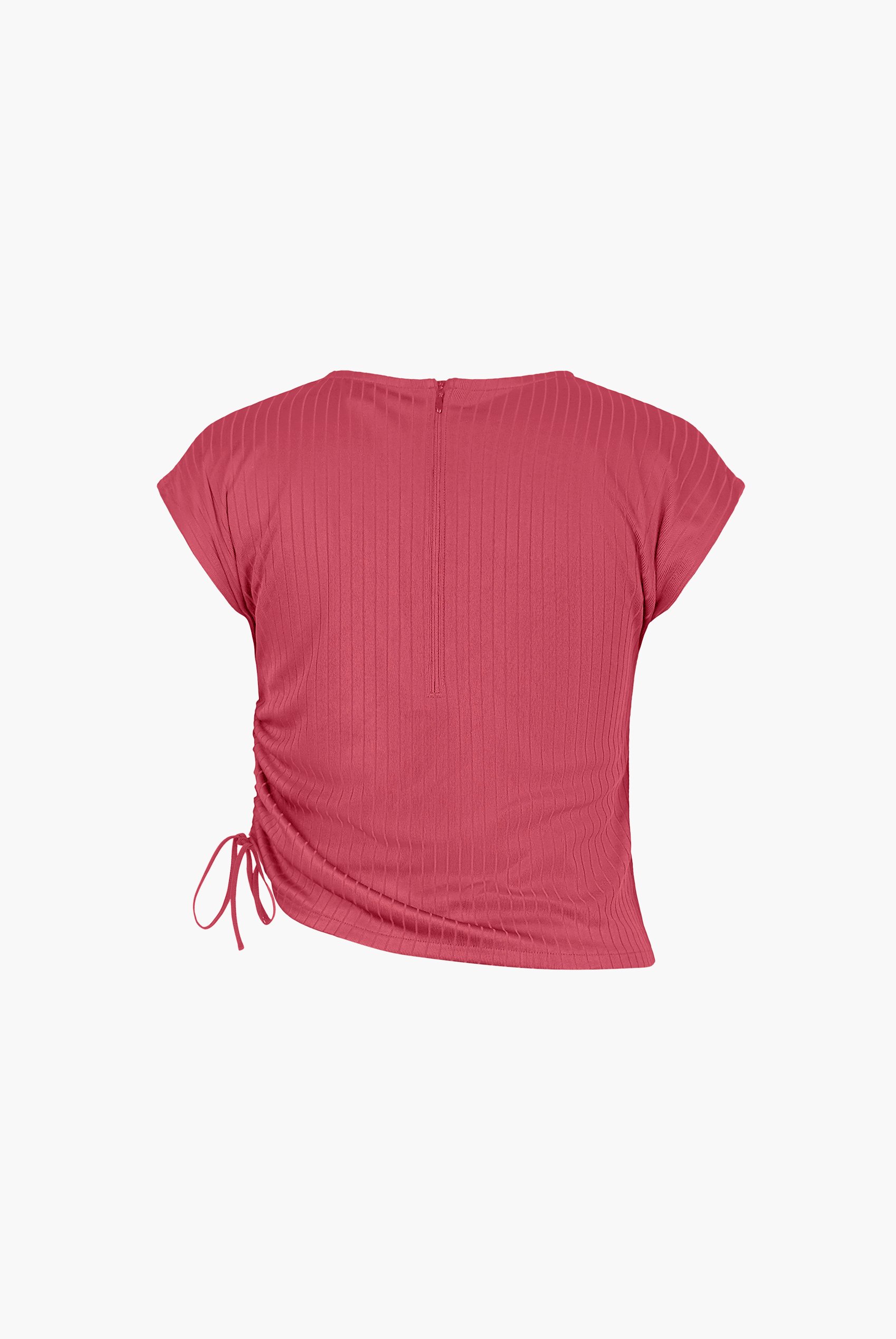 Ruched Drawstring Top & Skirt Set