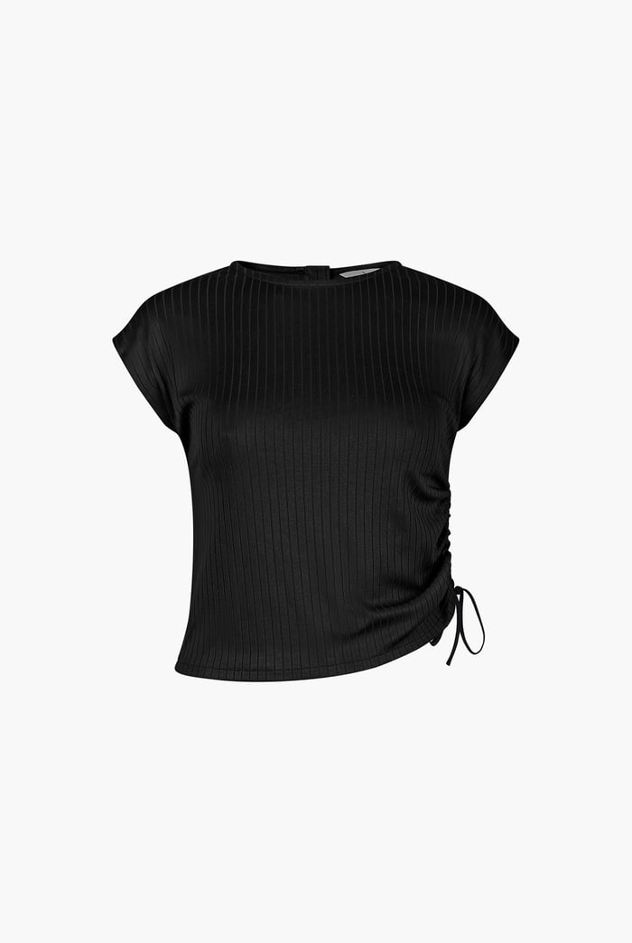 Ruched Drawstring Top & Skirt Set