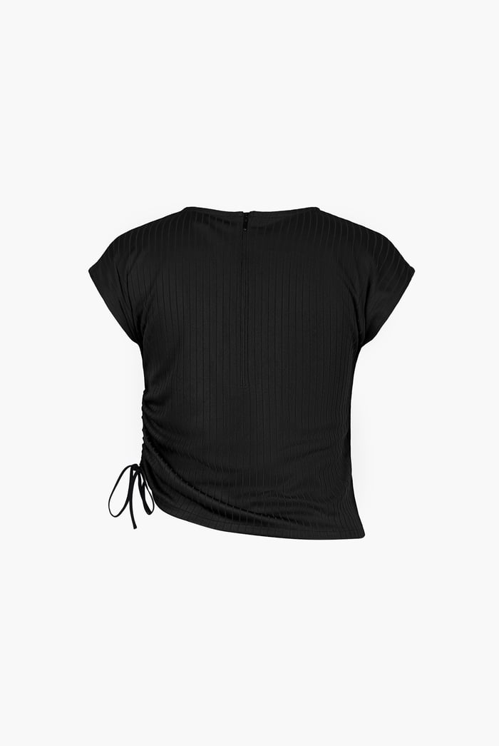 Ruched Drawstring Top & Skirt Set