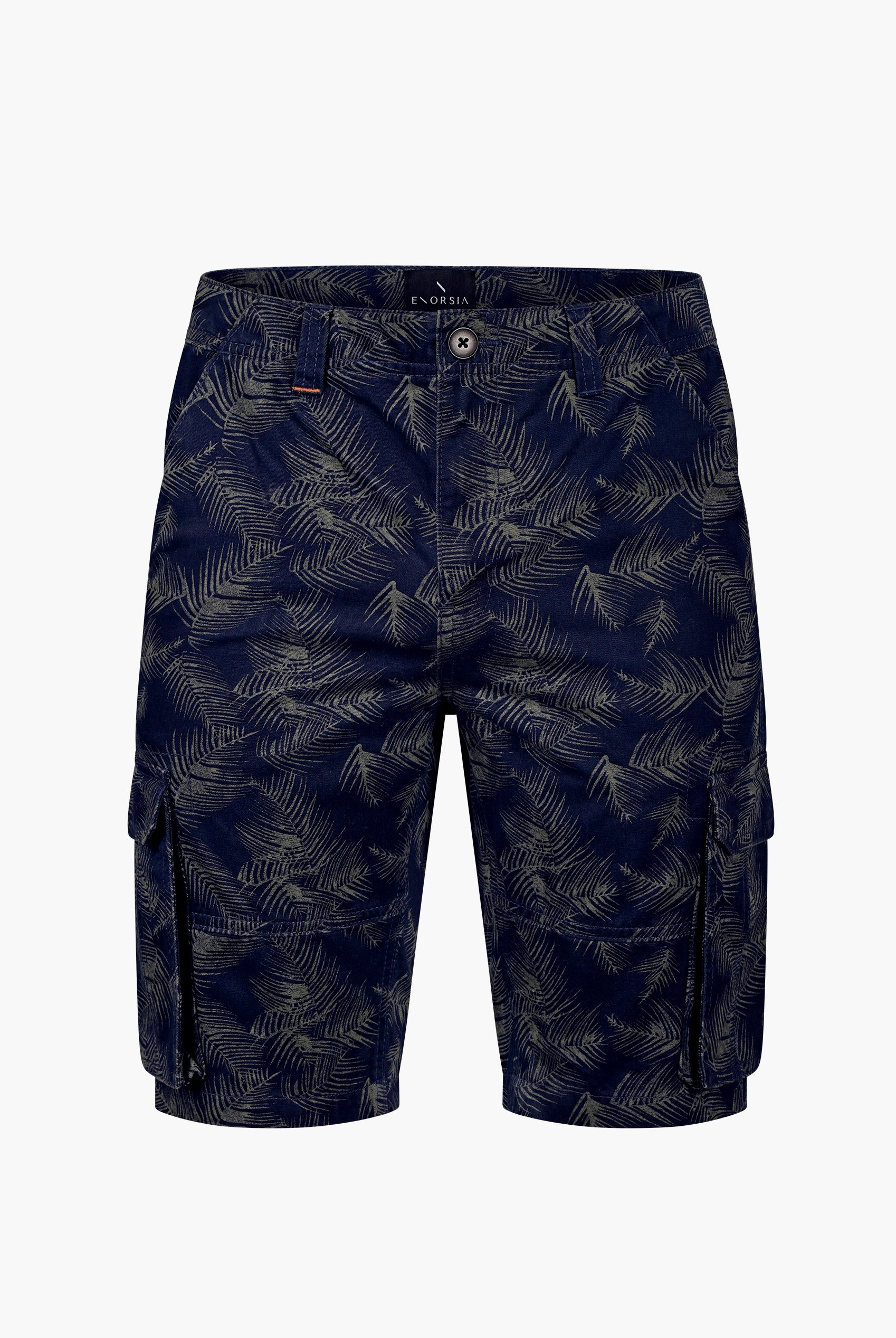 Mens Pure Cotton Palm Print Cargo Shorts