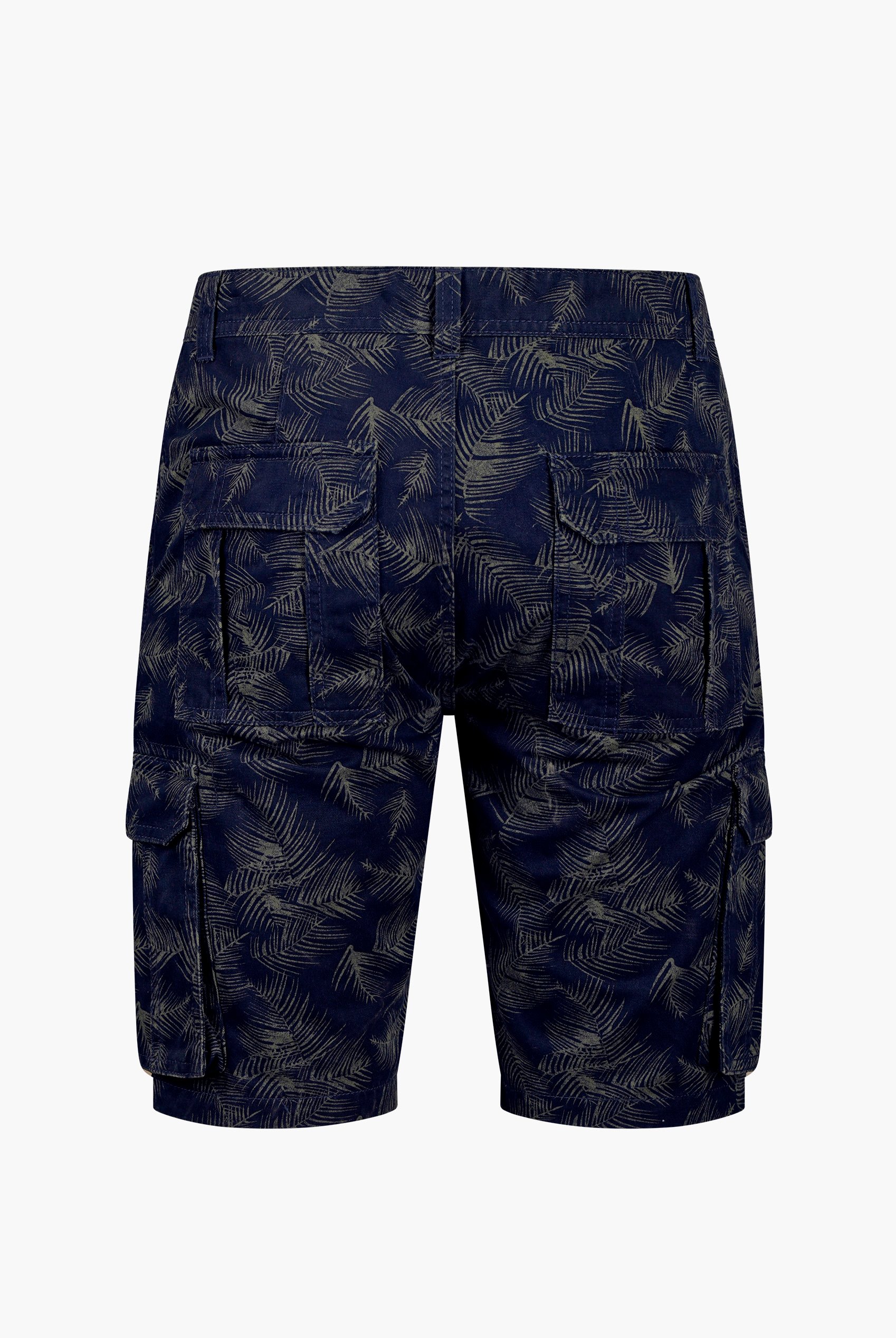Mens Pure Cotton Palm Print Cargo Shorts