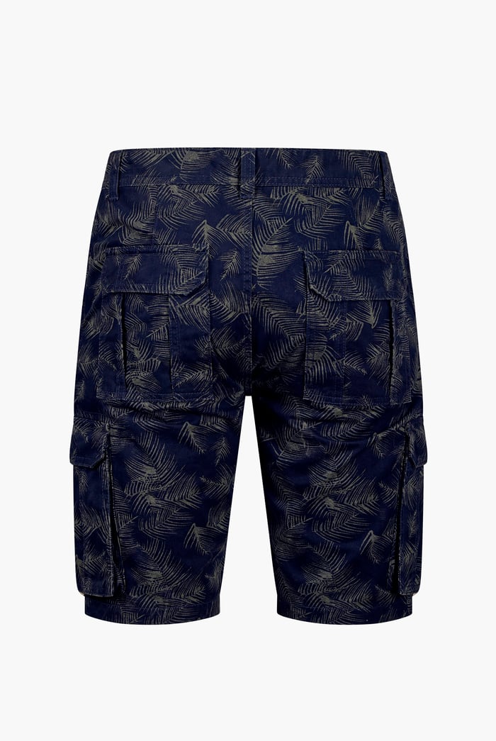 Mens Pure Cotton Palm Print Cargo Shorts