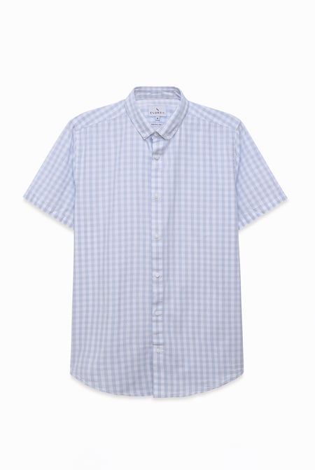 Sky Button Down Short Sleeve Shirt