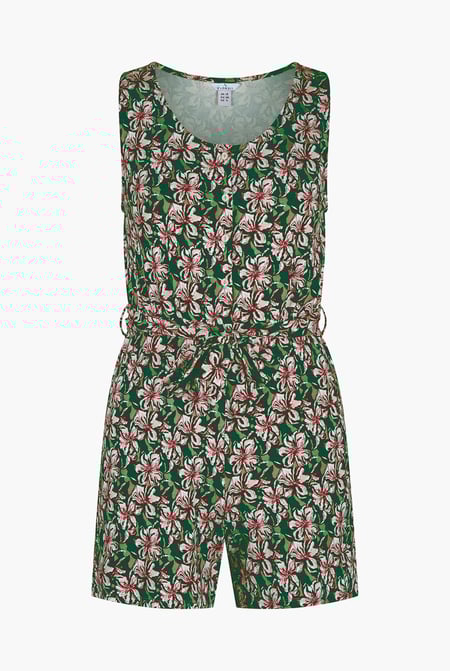 Black Wild Flower Print Playsuit