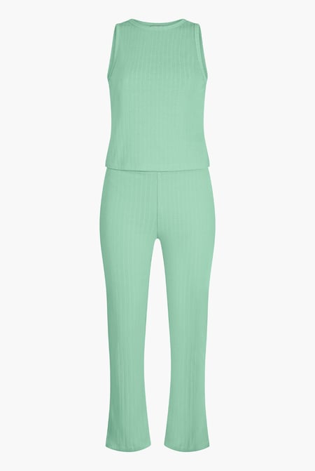 Green Comfortable Ribbed Lounge Set
