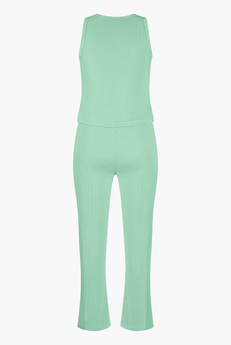 Green Comfortable Ribbed Lounge Set