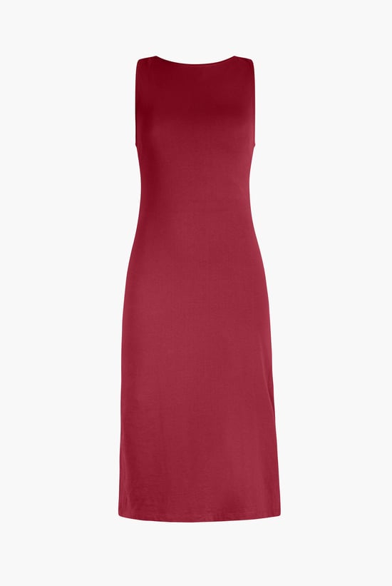 Jersey Dress with Adjustable Self-Fabric Straps