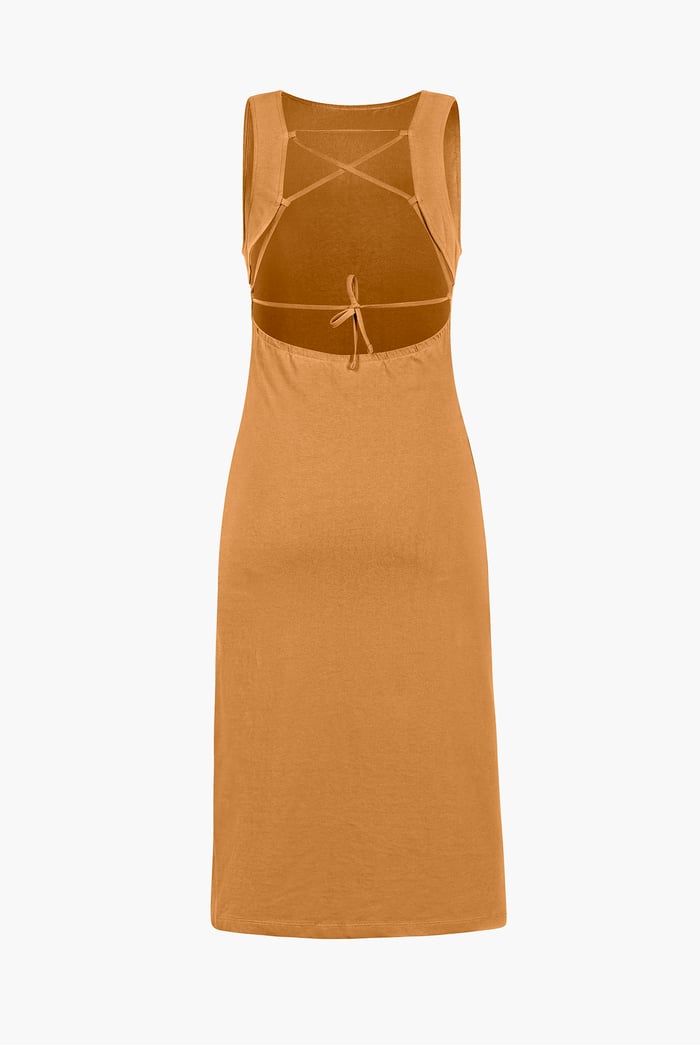 Jersey Dress with Adjustable Self-Fabric Straps