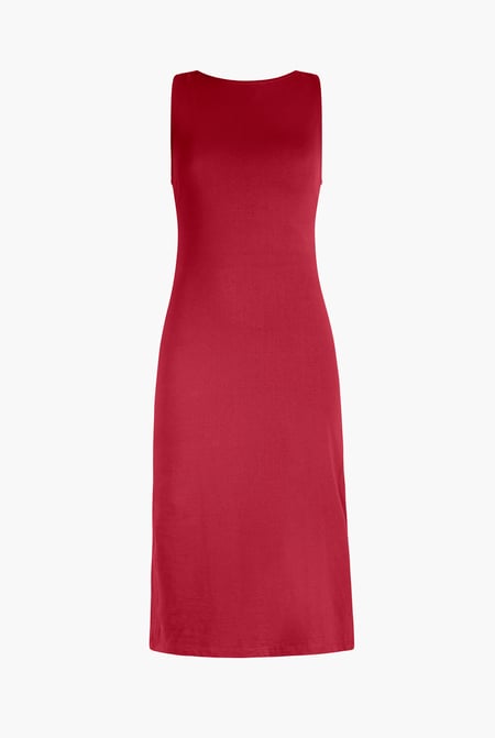 Blue Jersey Dress with Adjustable Self-Fabric Straps