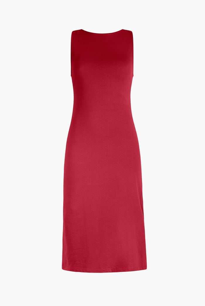 Jersey Dress with Adjustable Self-Fabric Straps